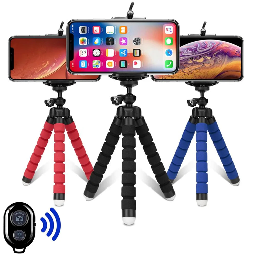 Tripods for cell phones, mini mobile camera holder, smartphone clips, monopod, octopus, tripod stand
