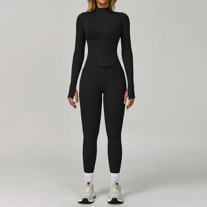 2/3PCS Yoga Suit Sports Set Women Tracksuit Gym Set Seamless Running Workout Set Push Up Long Sleeve Sports Jacket Yoga Clothing