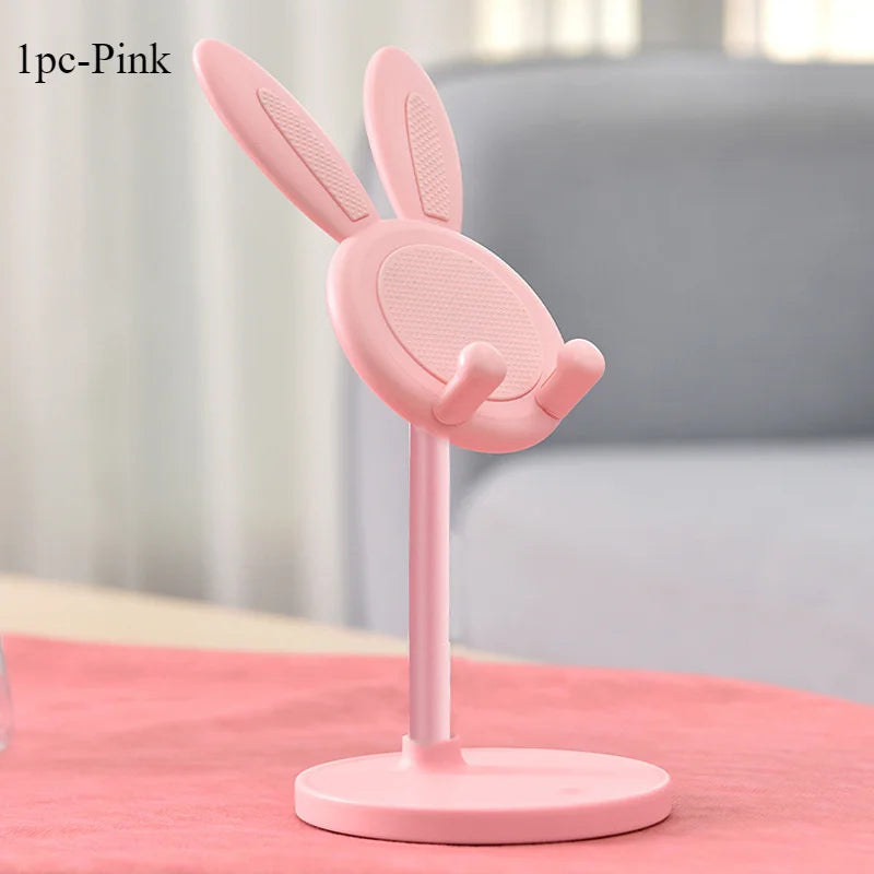 The cute bunny cell phone holder can lift and adjust the accessories of the desk phone holder/phone grip.