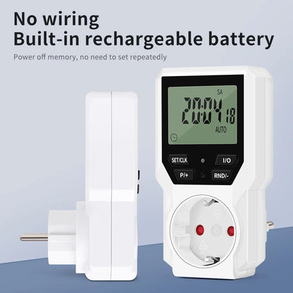Electronic Timer Switch LCD Digital Time Control Energy Saving Manager Programmable Socket EU Plug Automatic Surge Protector