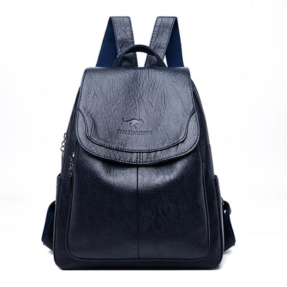 Ladies Bookbag Rucksack Women Large Capacity Backpack Purses High Quality PU Leather Female Vintage School Bags Travel Bagpack