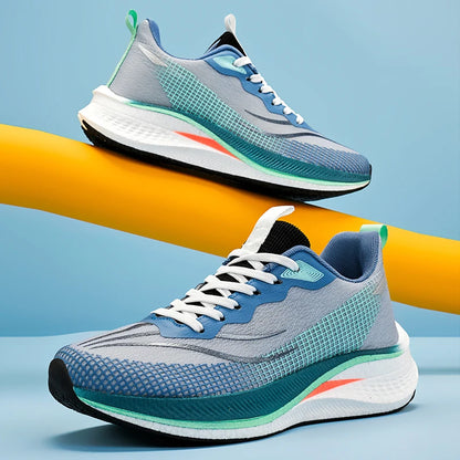 Unisex Running Shoes 2025 Autumn Breathable Mesh Sports Shoes Comfortable Lace-up Flat Sneakers for Men Women