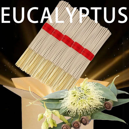 High-quality natural bamboo and eucalyptus incense sticks - Long-lasting fresh mint fragrance, home yoga meditation, holiday decoration (Christmas, Halloween, Thanksgiving) - Air purification and relaxation aroma.