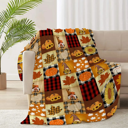 Halloween Throw Blanket for Couch Bed Halloween Fall Thanksgiving Gift Blanket Pumpkin and Ghost Print Blankets Sofa Blankets