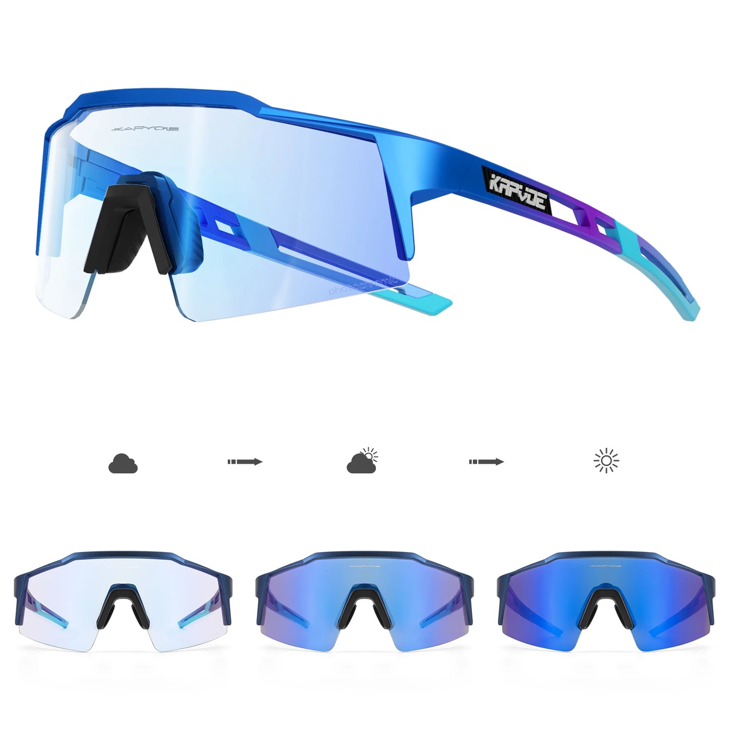 Kapvoe Photochromic Cycling Sunglasses for Men Women Bike Glasses Riding Driving UV400 Mountain Bicycle Goggles Eyewear Sports