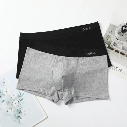 Men's Boxers Cotton Comfort Briefs Underwear Black Gray L XL XXL XXXL Breathable Fashion Fitness Sports