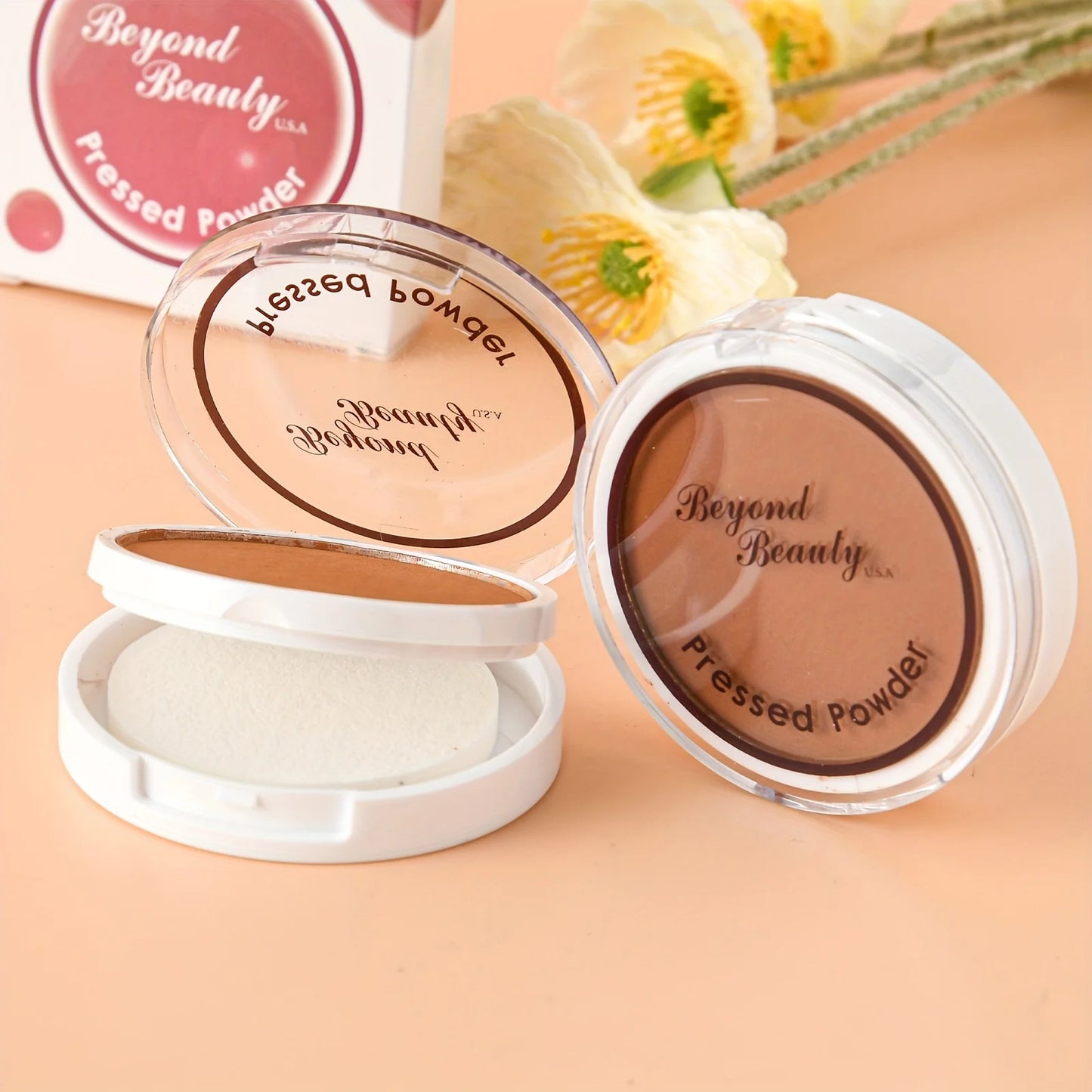 Wheat Bronzing Powder for Dark Skin, Matte Finish, Sweatproof &amp; Oil Dark Foundation Concealer, Powder Puff And Mirror