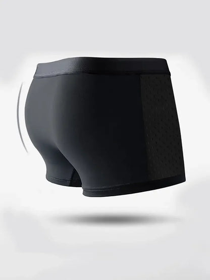 8pcs/set Men's Underwear Ice Silk Mesh Men Panties Breathable Traceless Fashion Panties Male Solid Color Boxer Shorts