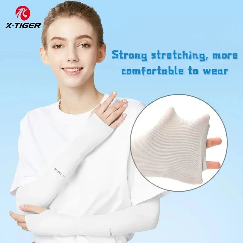 X-TIGER Ice Silk Arm Sleeves Sports Cycling Outdoor Travel Fitness Arm Sleeves Gloves Arm Sleeves Cycling Accessories