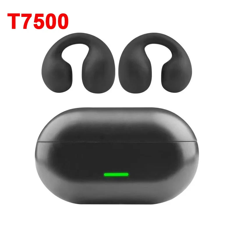 Bluetooth Earphone 5.3 Wireless Bone Conduction Headphones Clip Ear Music Noise Canceling HD Call Sports Gaming Earphone