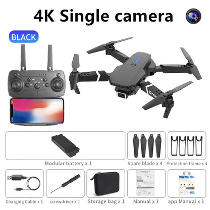 Professional Drone E88 4k wide-angle HD camera WiFi fpv height Hold Foldable RC quadcopter helicopter Camera-free children's toys
