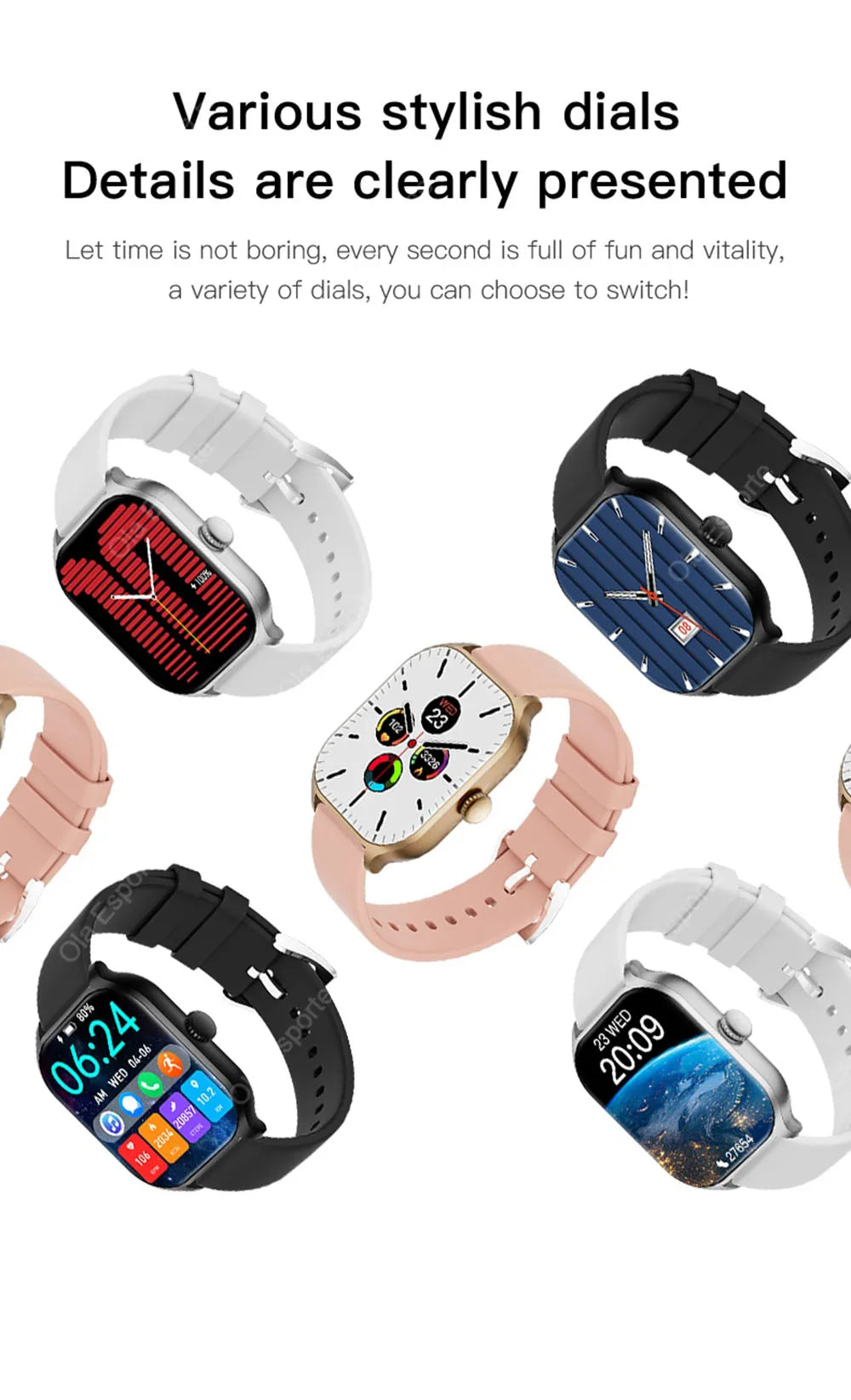 2026 New Smart Watch For Android IOS 2.01Inch Color Screen Bluetooth Call Blood Oxygen/Pressure Monitoring Smart Watch Women Men