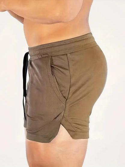 Mens Gym Training Shorts Men Sports Casual Clothing Fitness Workout Running Grid quick-drying compression Shorts Athletics