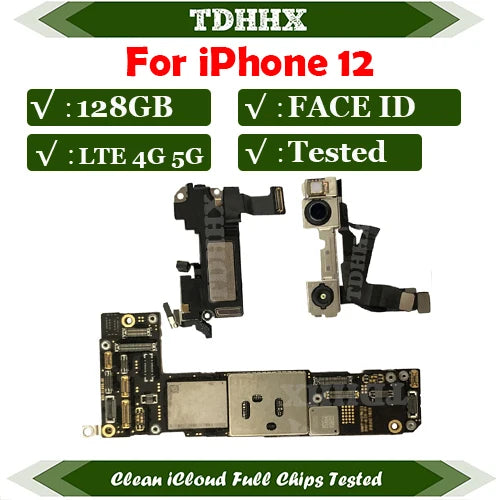 Clean iCloud Mainboard for iPhone 12 MINI Motherboard With Face ID Plate Full Tested Working Logic Board Support Update 12MINI