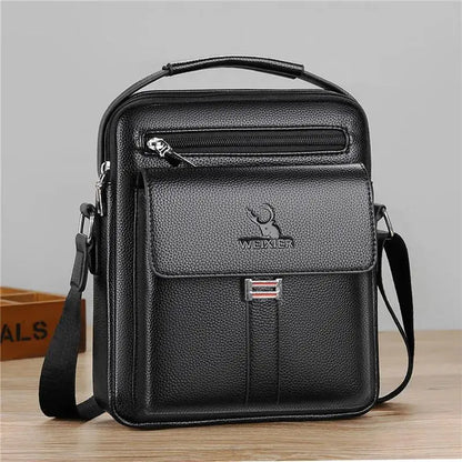 2025 New Men's Crossbody Shoulder Bags Waterproof Vintage Large Capacity PU Leather Bag Men's Messenger Tote
