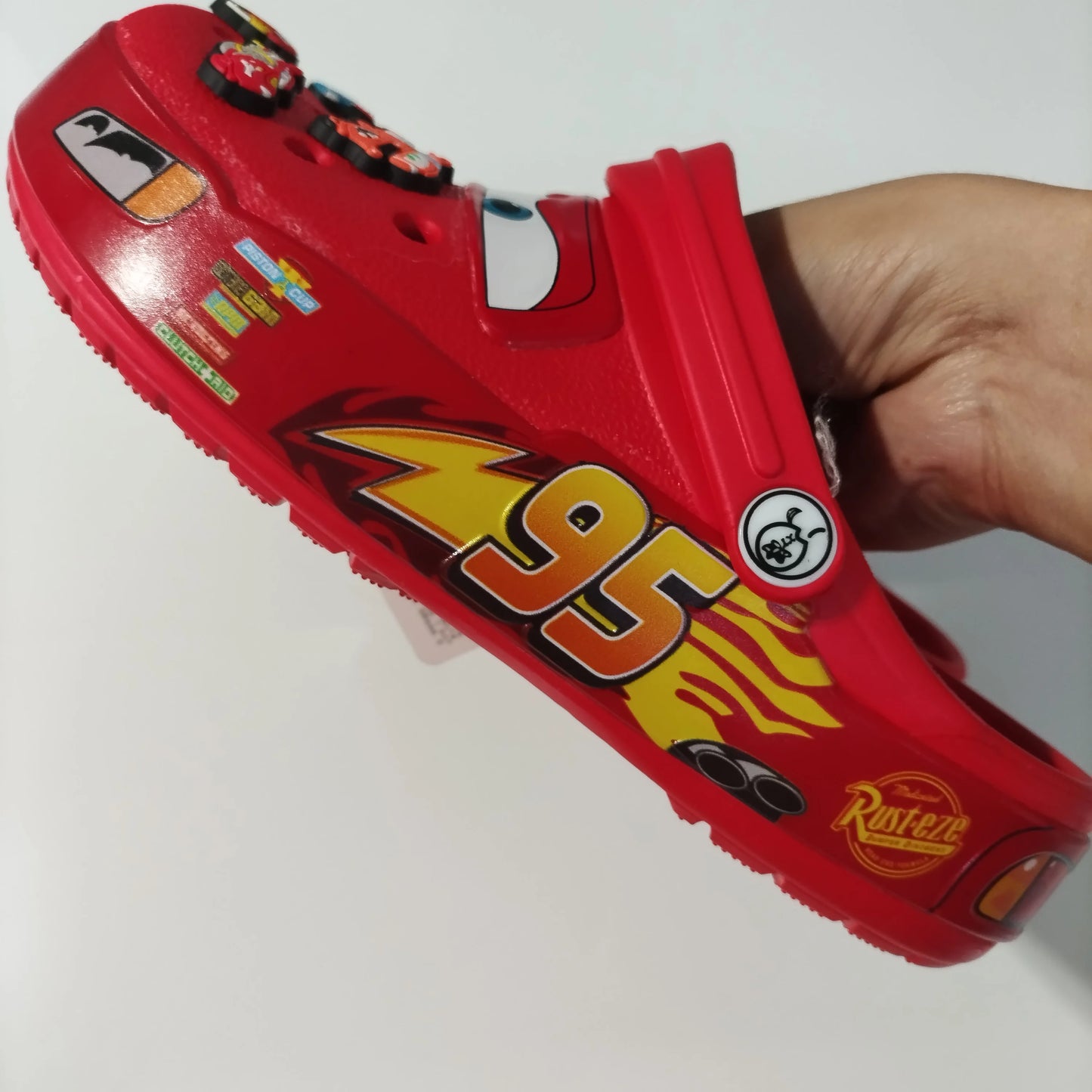 Mcqueens Pixar Cars Cartoon Kawaii Waterproof Breathable Eva Slippers For Adults Solid Outdoor Sandals With Holes Casual Shoes