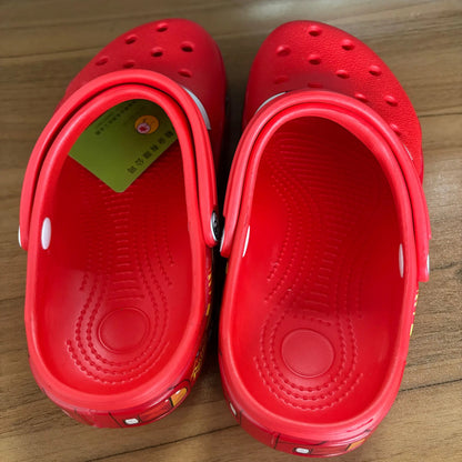 Mcqueens Pixar Cars Cartoon Kawaii Waterproof Breathable Eva Slippers For Adults Solid Outdoor Sandals With Holes Casual Shoes