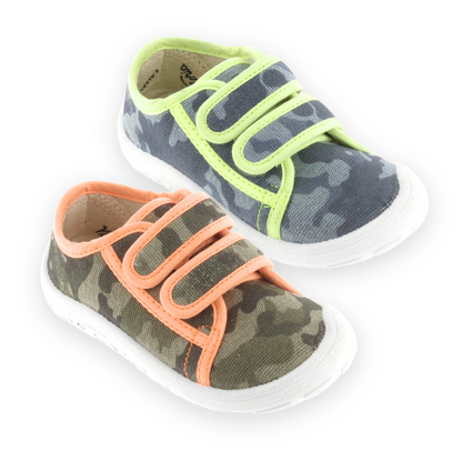 Bosco Canvas Velcro Camouflage Barefoot Sneakers - Victoria