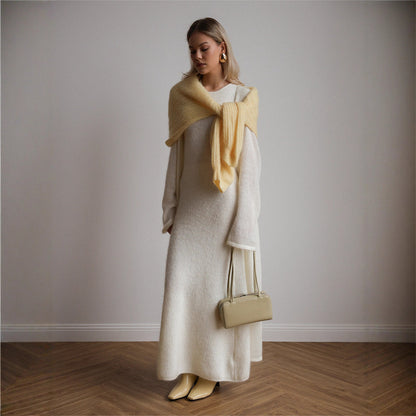 Knitted Cardigan Sleeveless Dress Two-Piece Set