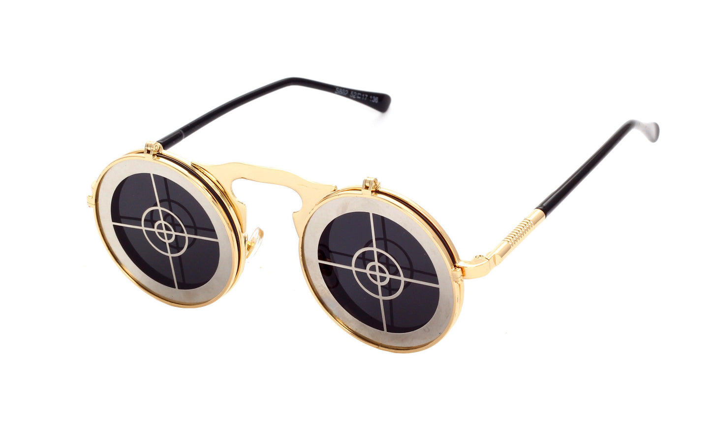 Casual Retro Metal Punk Steam Flip Sunglasses for Men