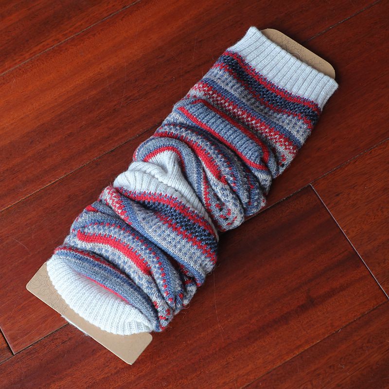 Women's Soft Fashion Colorblock Wool Coarse Knitted Socks