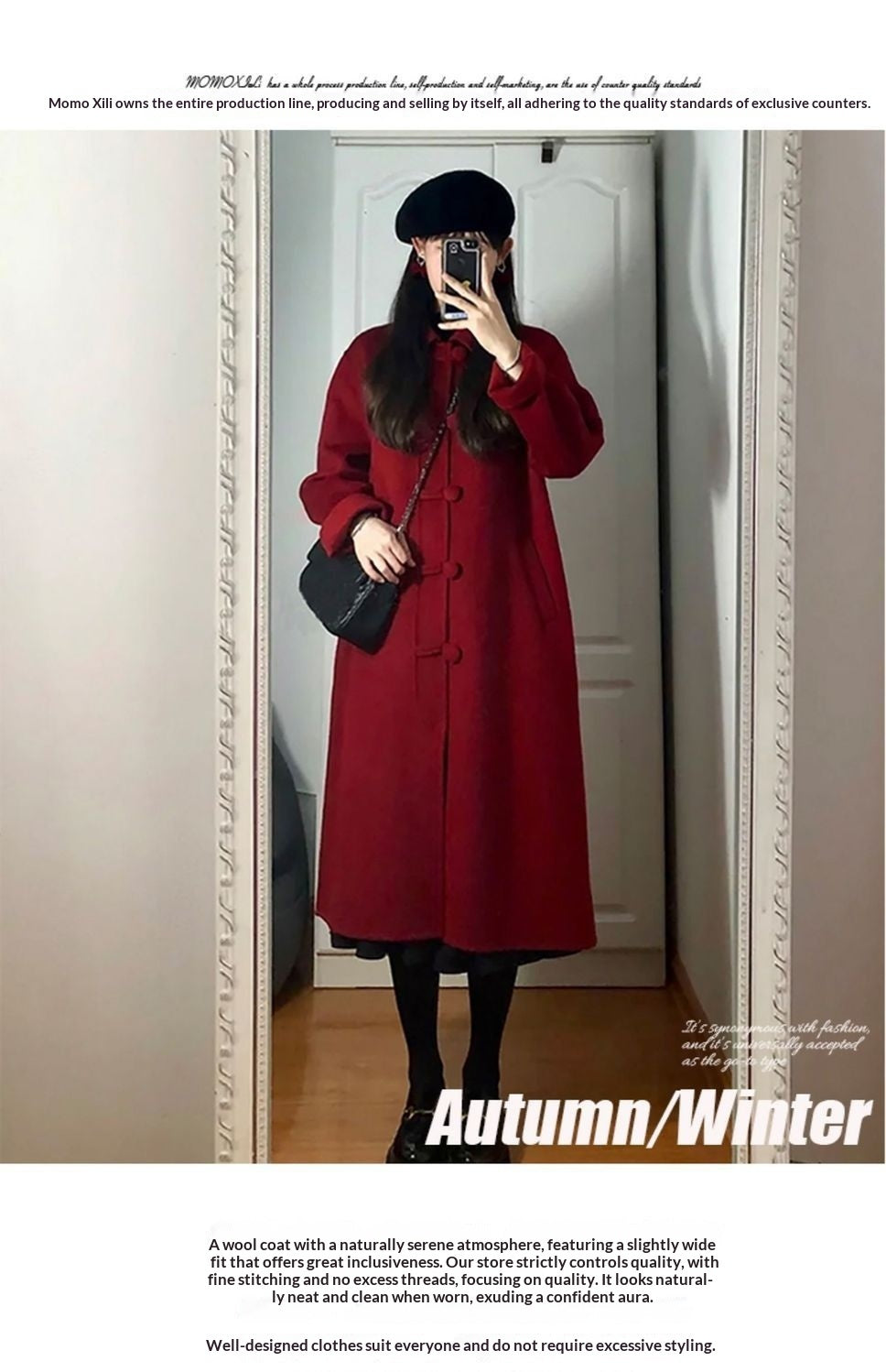 Petite Hepburn mid-length wool coat