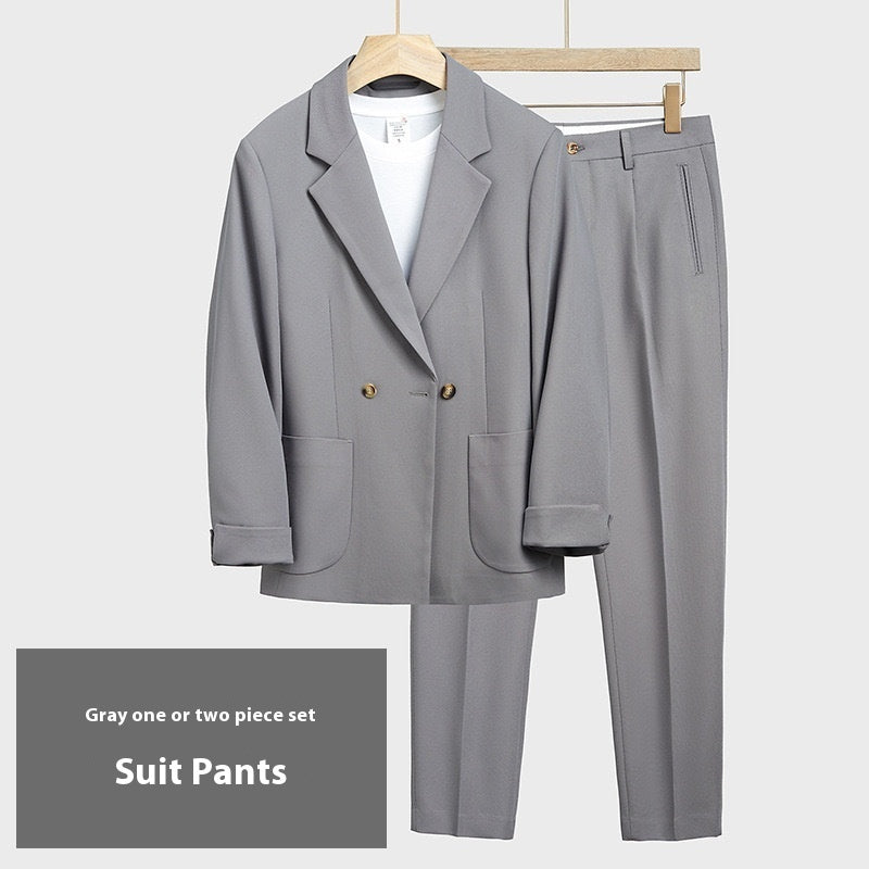 Japanese Style Draped Casual Suit for Men, Loose Fit