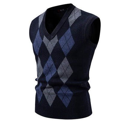 Women's Fashionable Plaid Pullover Leisure Sweater
