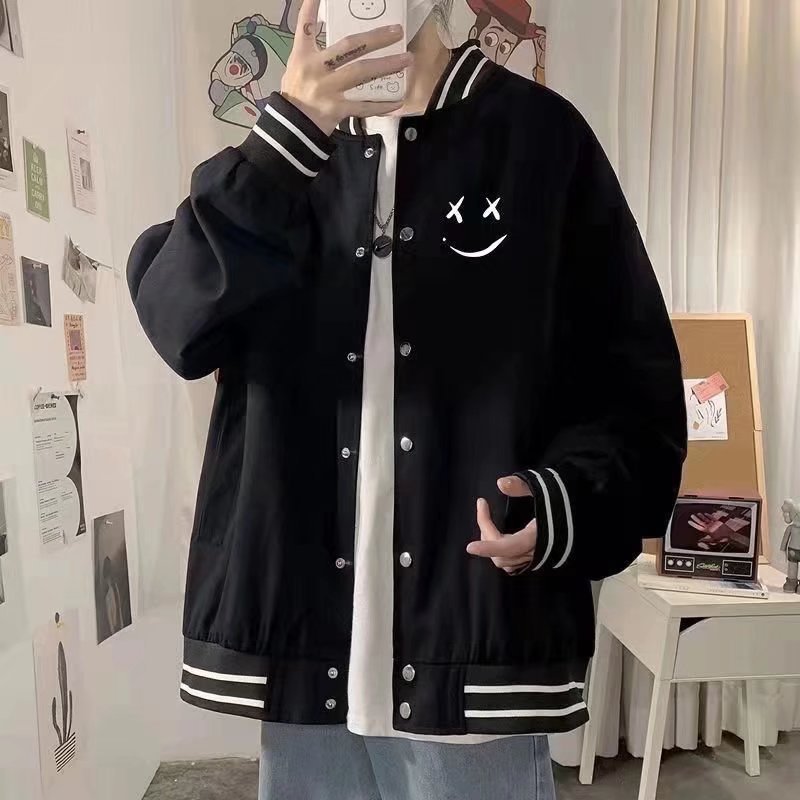 Men's Autumn And Winter Fashion Brand Ins Loose Hong Kong Style Baseball Uniform Coat Coat