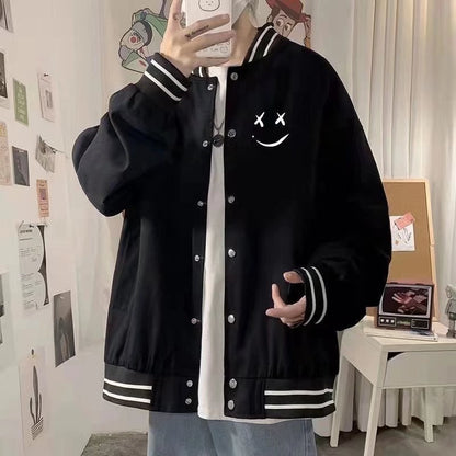 Men's Autumn And Winter Fashion Brand Ins Loose Hong Kong Style Baseball Uniform Coat Coat
