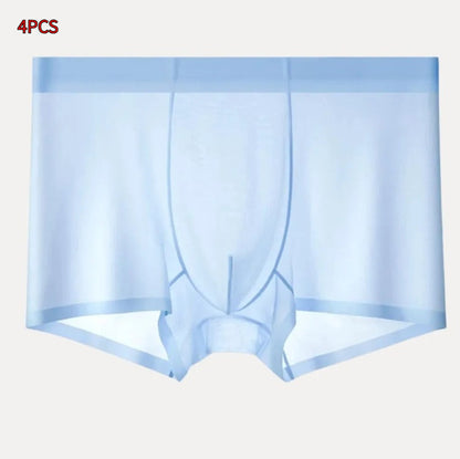 Ultra-thin Cool Ice Silk Breathable Traceless Transparent Hair Exposed Sexy Boxer