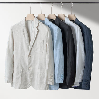 Men's Linen Suit Jacket Casual Small Suit Loose Casual Clothes