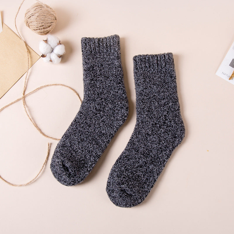 Men's Thick Wool Socks, Plush, Warm, Retro Checker