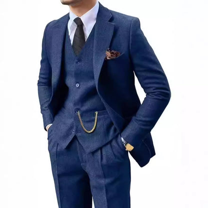 Herringbone Men's Slim Fit Suit