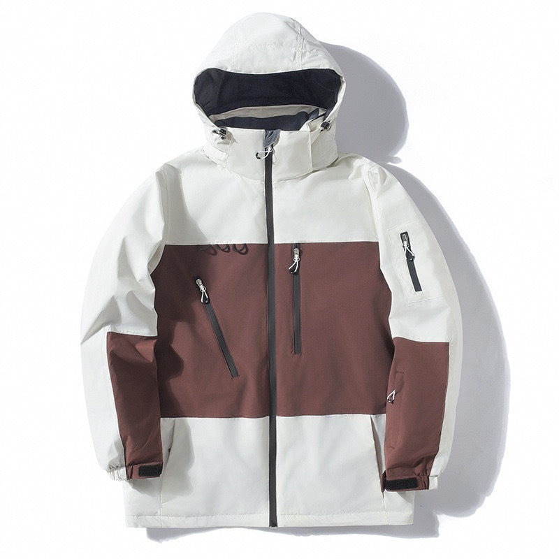Men's and Women's Thickened Warm Color Matching Waterproof Jacket