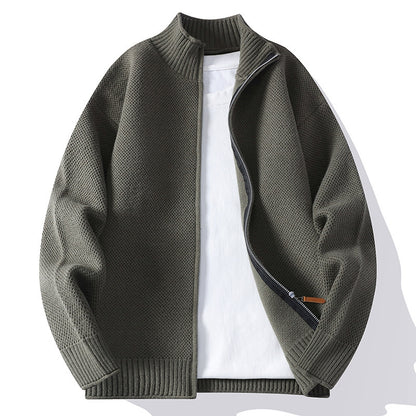 Men's American-style Solid Color Sweater Coat