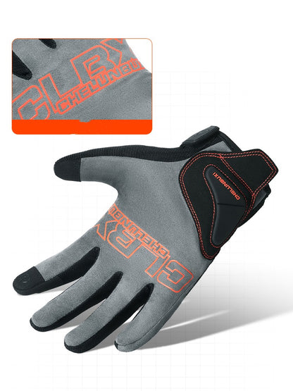 Motorcycle riding gloves made of carbon fiber.