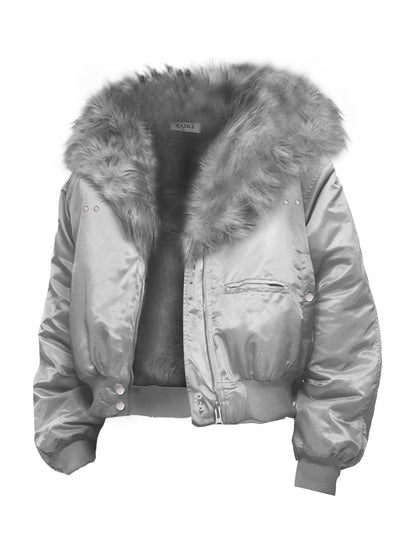 Mountain Carving Mink Fur Air Force Jacket - Autumn and Winter