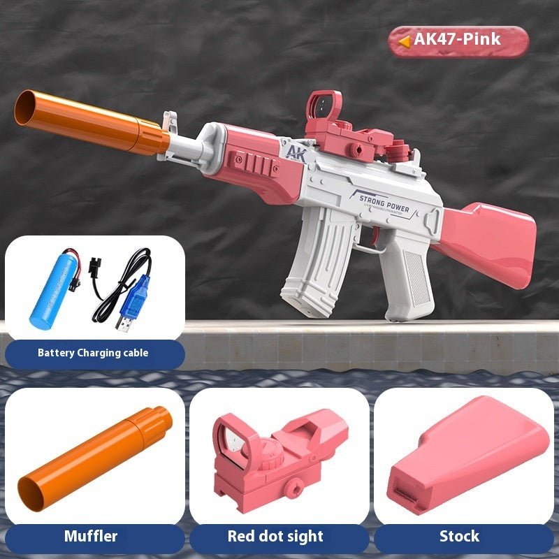 AK47 Electric Water Gun Fully Automatic Shooting Game Beach Entertainment Outdoor Beach Pool Gun Toys For Children Gift