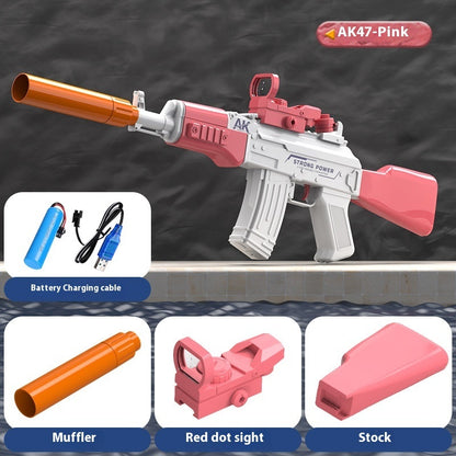 AK47 Electric Water Gun Fully Automatic Shooting Game Beach Entertainment Outdoor Beach Pool Gun Toys For Children Gift