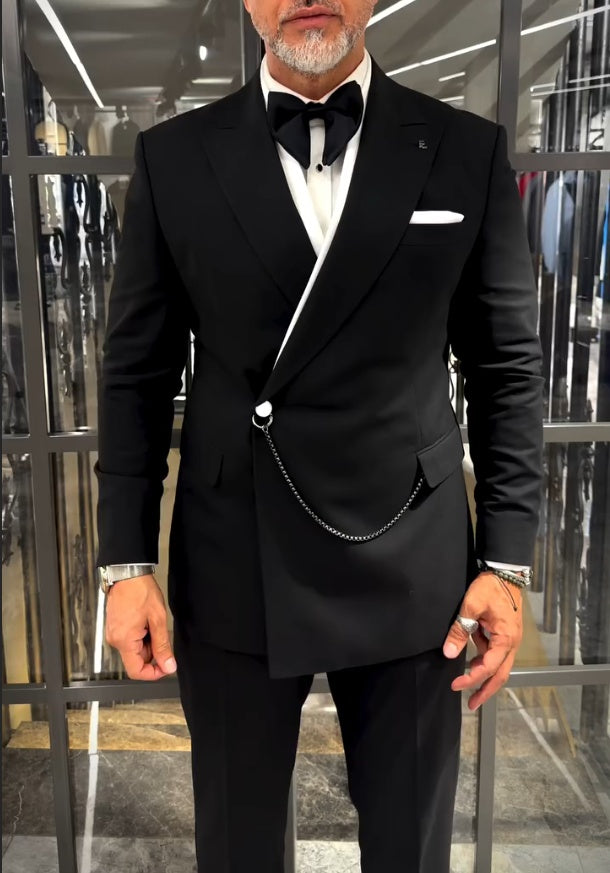 Fake Double-Layered With Chain Jacket 