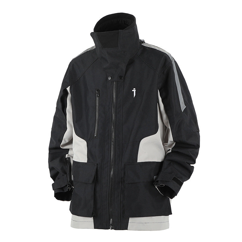 Outdoor Color Contrast Patchwork Loose Leisure Workwear Coat
