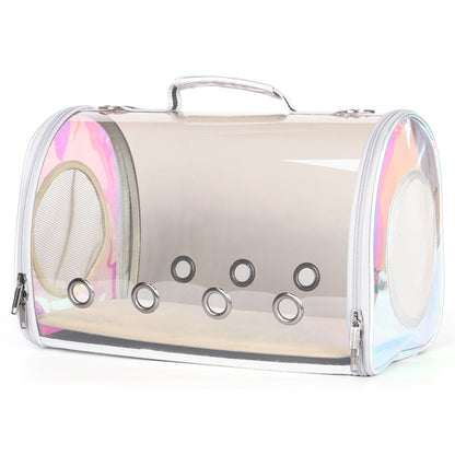 Fashionable Cat Pet Out Laser Transparent Bag