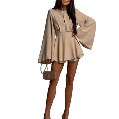 Women Fashion Elegant Backless Short Skirt Waist Slimming Dress