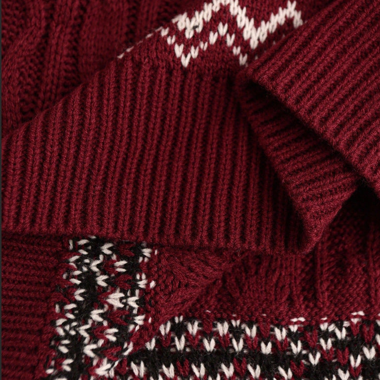 Christmas Round Neck Cable Knit Sweater
