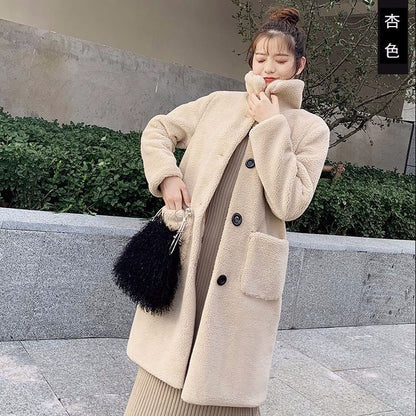 Women's Fur Korean Style Particle Short Coat Overcoat