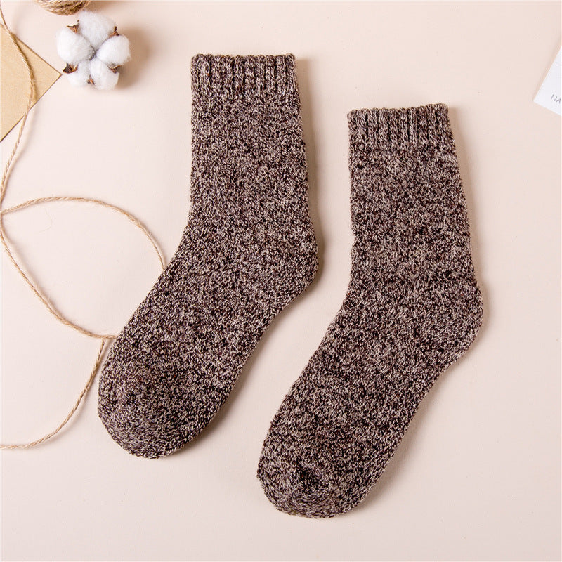 Men's Thick Wool Socks, Plush, Warm, Retro Checker
