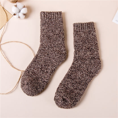 Men's Thick Wool Socks, Plush, Warm, Retro Checker