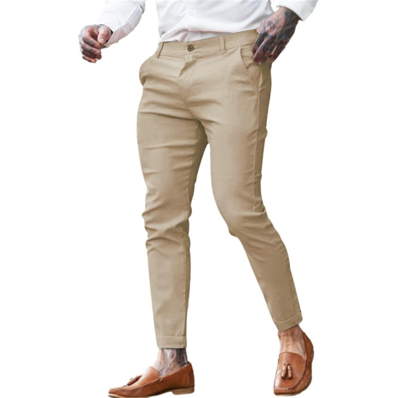 Men's Slim Pencil Twill Cotton Stretch Fashion