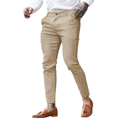Men's Slim Pencil Twill Cotton Stretch Fashion